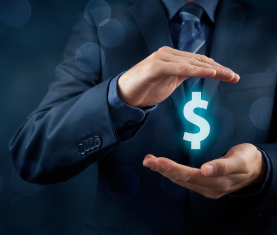 Image of hands surrounding dollar sign